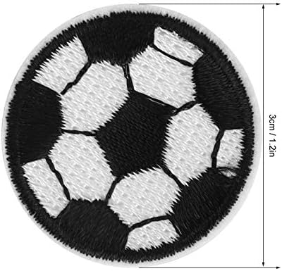 Repetições de bordado de 100pcs, 3cm 1,2 em apliques de bola de futebol de futebol Apliques de costura de costura de costura Apliques Diy Appliques Acessórios para reparo de artesanato