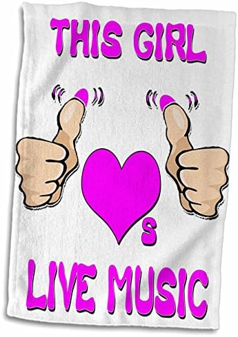 3drose esta garota adora música ao vivo - toalhas