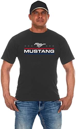 JH Design Group Men's Ford Mustang Stars e Bars Crew Neck T-shirt