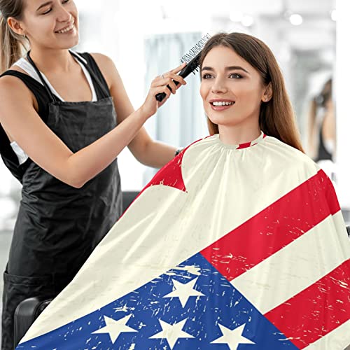 VISESUNNY barbeiro capa abstrato estilo EUA CA Flag de bandeira poliéster Corte de cabelos Cabo Avental Avental Anti-estático Corte de cabelo resistente a água de barba barba barba cabeleireira capa