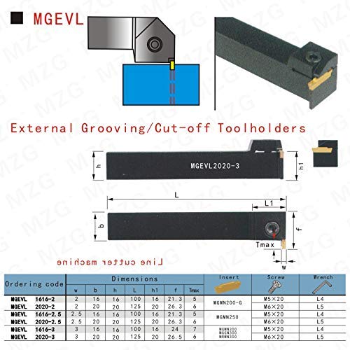 MAIFIX MGEVL1616-2.5 16MM HAX CNC CNC Turno externo 2,5 mm Grea de corte de metal de metal Machine Tools Machine Tools