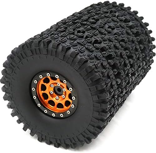 Hobbysoul RC Hight 4,72 '' / 120mm pneus de borracha alumínio montado 1,9 rodas de beadlock