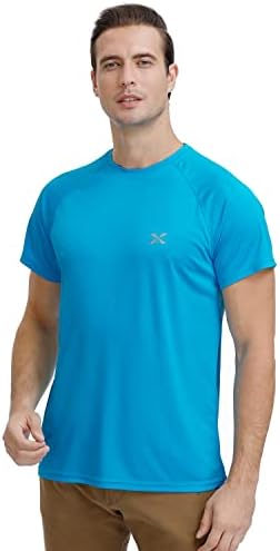 Camisetas de manga curta rápida de Corna Men seco Melhor amamentação de camisas atléticas ao ar livre legal ， UPF 50+ Proteção