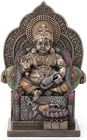 Projeto Veronese 7,4 polegadas Lorde Kubera Hindu Deus da riqueza Kuvera Kuber Kuberan Protector do mundo Antigo Bronze estátua