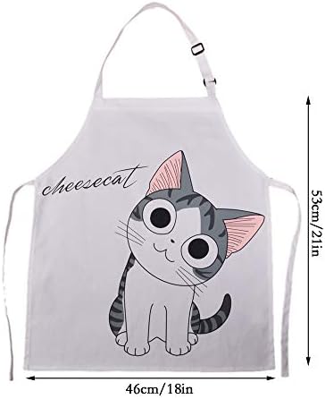 Avental de desenho animado Homcos Padrão de impressão de gato avental, avental de cozinha de meninos bonitos, avental ajustável para crianças para cozinhar, assar pinturas e festas familiares