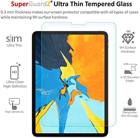 Para iPad Pro 11 protetor de tela [vidro temperado], Superguardz, 9h, 0,3 mm, anti-arranhão, anti-bubble [substituição ao longo da vida]