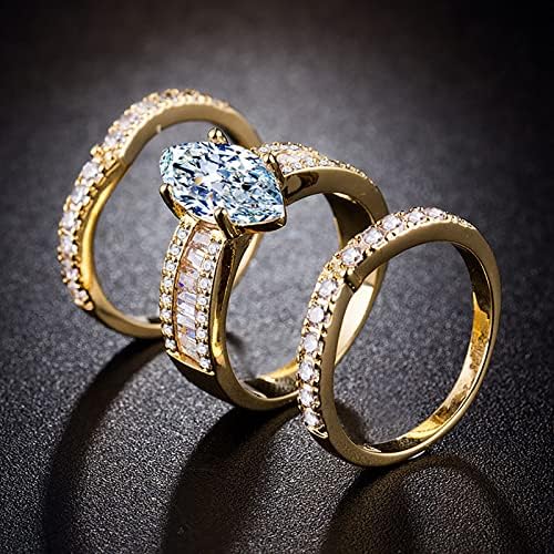 2023 New Ring Jewelry Inclaid Gift Three-in-One Ladies Ladies Rhinestones Luxury Ring Rings de 3 peças Ring Bunny Ring