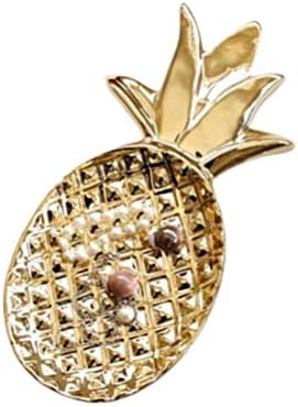 Decorações de casas Besportble, Golden Ceramic Pinexle Jewelled Bandey Ornamento de desktop de jóias decorativas para colar de anel