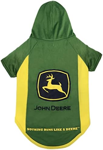 Camiseta de capuz de cachorro John Deere, grande. Roupas de animais quentes com capuz para animais de estimação, cães,