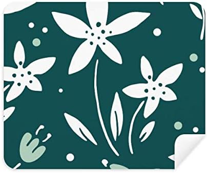 Limpador de tela de pano de limpeza de tinta de flor branca verde 2PCs Camurça tecido