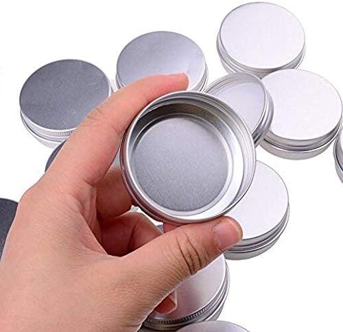 ERICOTRY 1 oz 30 ml Jarra de grama 12 PCs prata pequena em alumínio Jarra de armazenamento de lata de armazenamento contêiner cosméticos