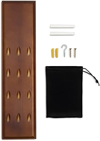 Portura Solder de dardo de parede de madeira sólida - segura e exibe 12 dardos de ponta macia ou de aço - orifícios perfurados de precisão