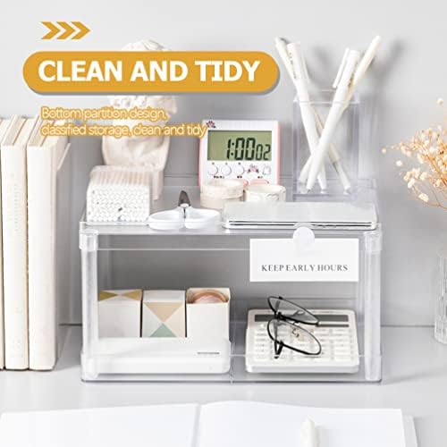 Zerodeko Desktop Plataforma de compasso de mesa Rack Cosméticos Armazenamento de armazenamento 2 níveis Organizador de maquiagem Clear Sundries Displa