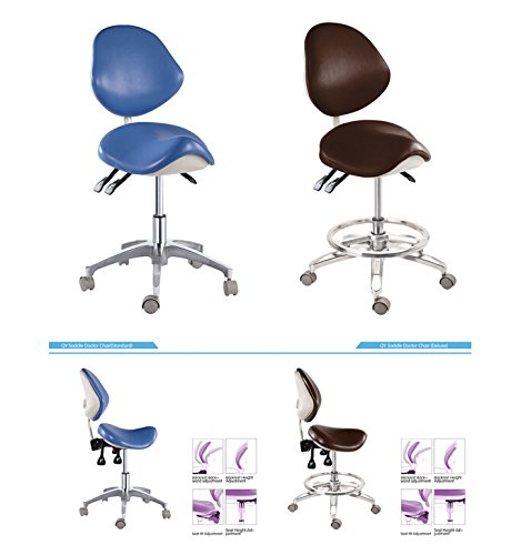 Yohoso Deluxe Dental Mobile Chair Saddle Doctor's Doctor PU Cadeira de couro com círculo