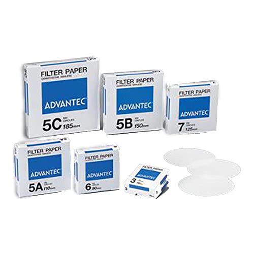 Advantec MFS N05B15.0cm, papel de filtro sem cinzas qualitativo, nº 5b, 0,21 mm de espessura, comprimento de 150 mm, celulose alfa de algodão