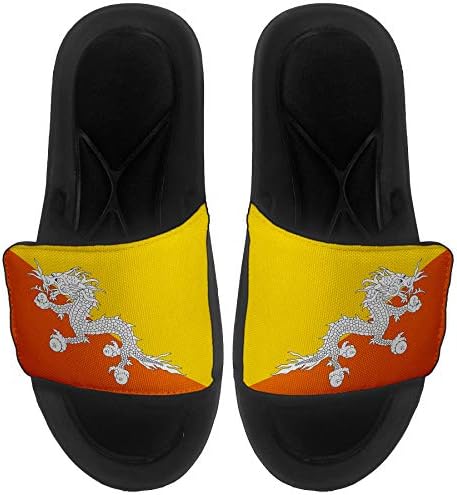 Sandálias/slides de slides/slides expressos para homens, mulheres e juventude - Bandeira do Butão - Bandeira do Butão