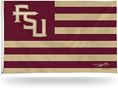 Rico Industries NCAA Florida State Seminoles Flag 3 'x 5' Stars & Stripes Banner Flag - Decor interna ou externa Made
