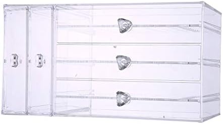 Dbylxmn Little Storage Bins Clear Organizer Box de maquiagem Cosmética Transparente Lipstick Jóias Cosméticos Cosméticos Casa e