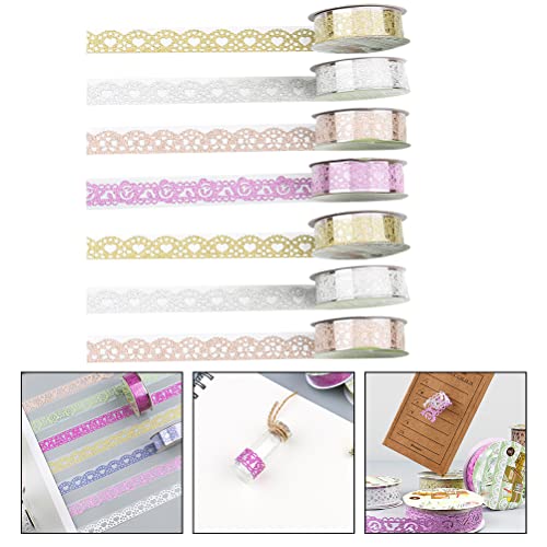 Decoração de mão 7 rolos de fita de renda Diy Sticker Washi Lace Fita Foto Album Fita Presente Adesivos