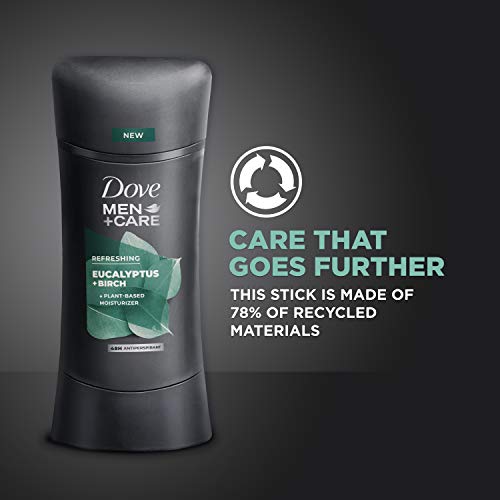 Pomba para homens + cuidados antitranspirantes desodorantes antiperspirantes eucalipto + desodorante inspirado na beira de bétula para homens 2,6 oz