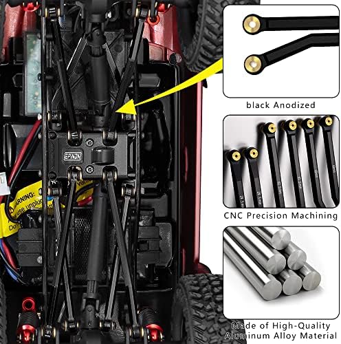 O chassi do alumínio epinon links de alta folga e elos de suspensão e links de direção definidos para 1/24 axial scx24 deadbolt