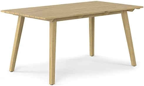 Simplihome Kona 65 polegadas de largura Mesa de jantar ao ar livre em luz para a sala de jantar