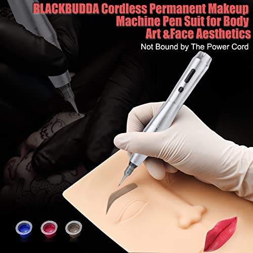 Máquina de maquiagem permanente sem fio Blackbudda para iniciantes com 10pcs 1rl- Agulhas