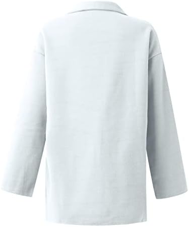 Blouses de manga longa de outono de praia Blouses Ladie Front Super Soft Button Up Comfort Top Polyester Solid
