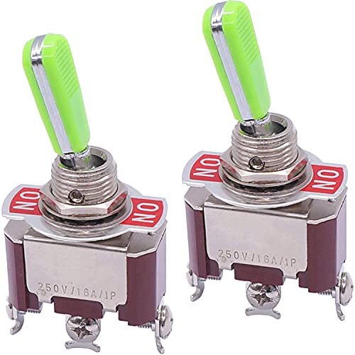 Fehauk 2pcs univeral pesado 20a 125V DPST 4 Terminal On/Off Rocker Switch Switch Metal Stainless Top
