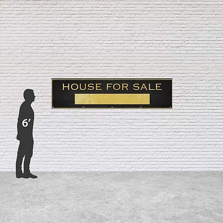 CGSignLab | Casa para venda -Gold -clássico Banner de vinil ao ar livre de ouro pesado | 8'x2 '