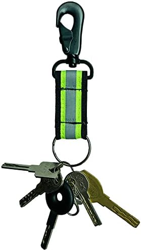 Melotough Steel Keychain Carabiner Clip com gancho de travamento de travamento, limão refletivo Hi-Vis para acesso rápido