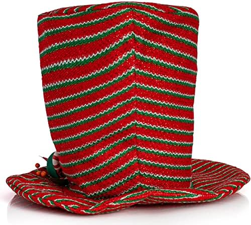 Ornatividade Hat Hat Hat Tree Tree - Snow Man Holiday Holiday Top Hat Hat Hat Tree Decoração Top com Bolas de Berry Red
