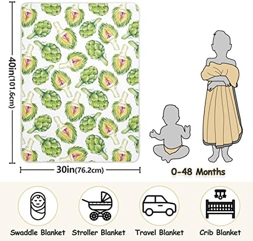 Oollabaky vegetiche alcachofra cobertor de bebê para meninos garotas arremesso de cobertura cobertor para carrinho de berço Recebendo um cobertor infantil infantil unisex 30 x40
