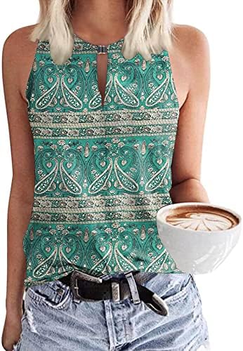 Camisas de pescoço de grama de verão feminina Moda de moda impressa em vizinhança casual casual