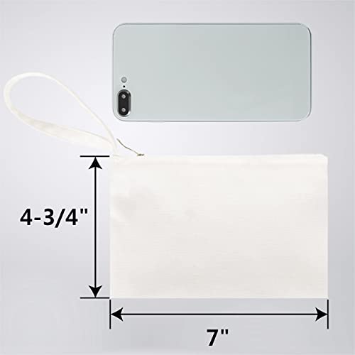 Bolsa de maquiagem de pulseira de 6-pacote Aspire com forro, bolsa de lona de algodão preto DIY, 7 x 4-3/4 polegadas