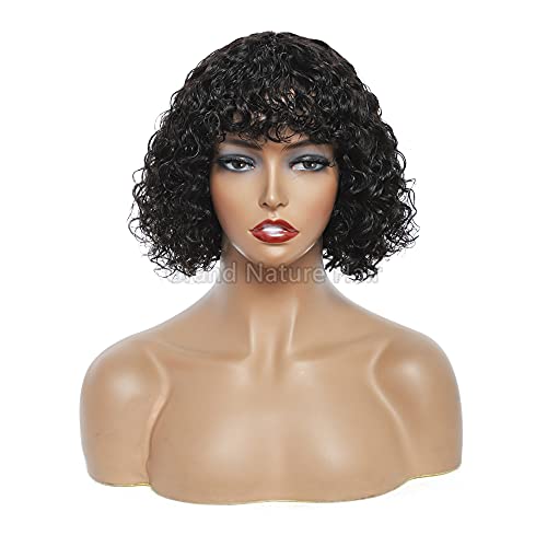 Grand Nature Bob Wigs Human Wigs com franja para mulheres negras Bralian Water Wags Wigs Virgin Human Hair