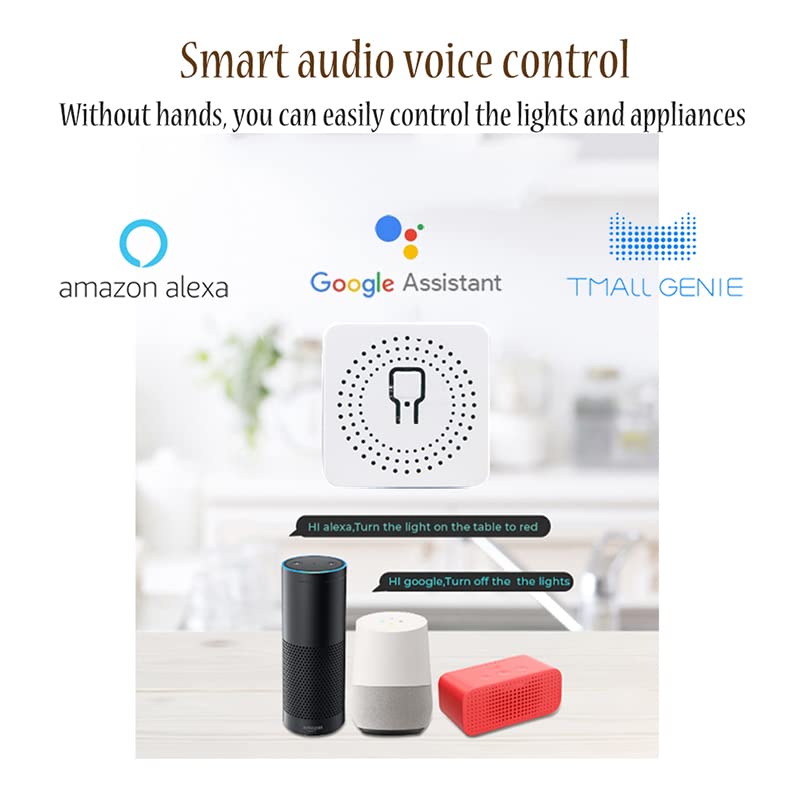 Switch Wi -Fi de relé inteligente Mini Smart, módulo Smart Switch DIY Módulo Smart Life/Tuya App, compatível com os alto -falantes inteligentes do Alexa e do Google Home, com a função de tempo de compromisso. 16a.…