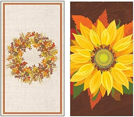 Toalhas de convidado de tema de outono - 30 CT | Guardanapos de papel decorativo para cozinha buffet ou toalhas de mão da ponta do