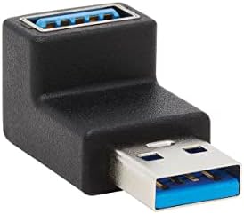 Adaptador Tripp Lite USB 3.0, USB 3.0 SUPERSPEED Converter, USB-A M/F, ângulo de 90 graus, preto