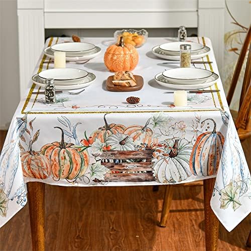 Toalha de mesa de outono de abóbora horaldaily 60x104 polegadas, outono Ação