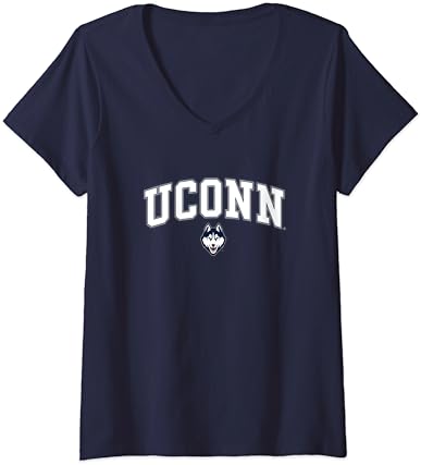 Womens Connecticut Huskies Womens Arch Over Navy V-deco
