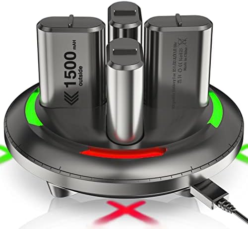 Pacas de bateria recarregáveis ​​para a série Xbox One/Xbox x | s, 4 x 1500mAh Xbox One Controller Batterys, baterias recarregáveis