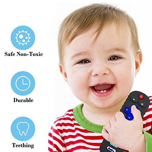 Brinquedos de dentição de bebê de silicone, forma de controle remoto de TV, brinquedo sensorial infantil para bebês de 6 a 18 meses, BPA grátis