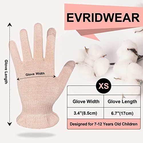 Luvas de algodão de beleza adultos e de tamanho de crianças evridwear com dedos de tela sensível