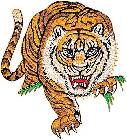 Tigre Animal Cat Predator Sew-On Iron-on-on-on-on-up, emblema de apliques bordados