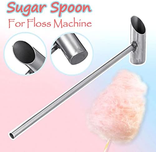 Colher de açúcar de aço inoxidável, colher doce de algodão, colher de máquina de marshmallow com alça super longa de 29 cm