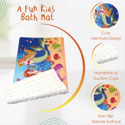 Tapete de banho de bebê para crianças não escorregando, 30 x 15 polegadas de banho de banho de espessura para a banheira
