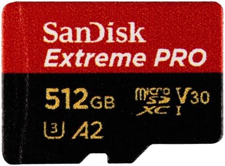 Sandisk 512 GB Extreme Pro MicroSD para DJI Mavic 3 Fly, Mavic 3 Cine, Mavic 3 Drone U3 V30 Pacote 4K A2 com tudo, exceto