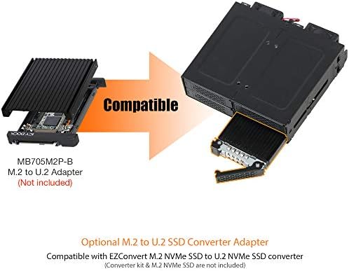Dock Icy Full Metal 4 x 2,5 NVME U.2/U.3 SSD PCIE 4.0 Gabinete de rack móvel para 5,25 Bay | ToundArmor MB699VP-B