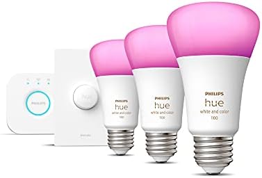 Philips Hue White e Color Ambiance Medium Lumen & White and Color Ambiance 2-Pack A19 LED SMART BULL, Bluetooth e Zigbee Compatível